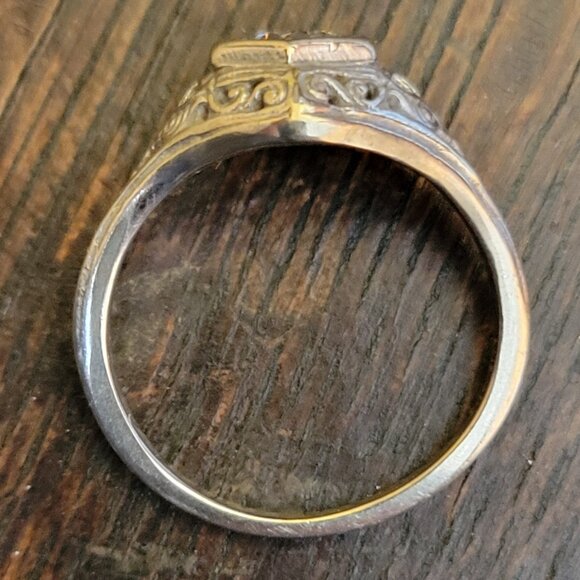 1/3 Carat Diamond, 14K White Gold Engagement Ring Set, Size 5, Vintage-Inspired - Picture 3 of 5